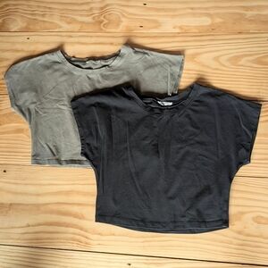 Sozy Cotton Crop Tops Lot of 2 Black And Green Size Small